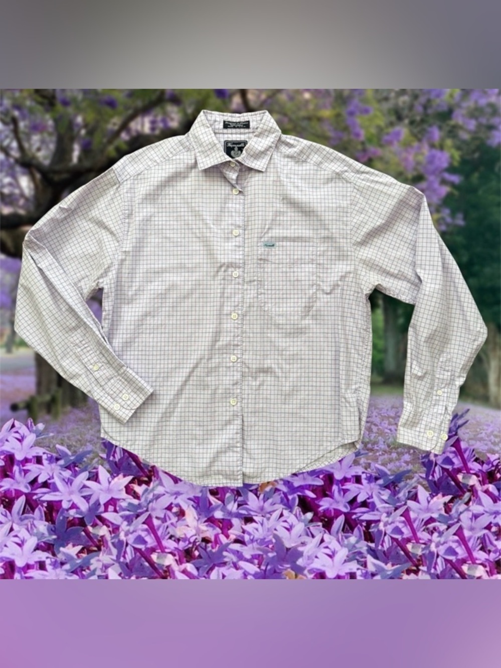 FACONNABLE women’s lavender oxford top, size S